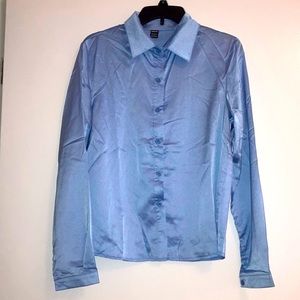 SHEIN | NWT!! Women’s Blue Button Down Collar Blouse Medium (6)